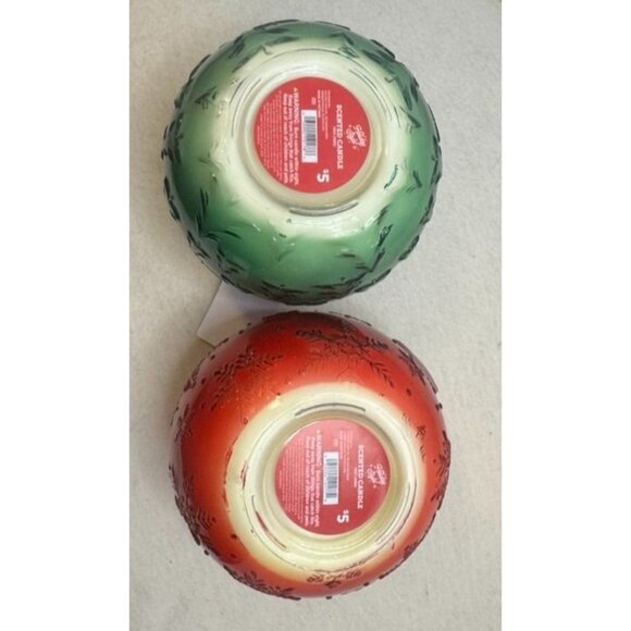 Holiday Style Scented Candle Set 2-Pack 14oz Each Arctic Mint & Spiced Fir Glass - Picture 3 of 3